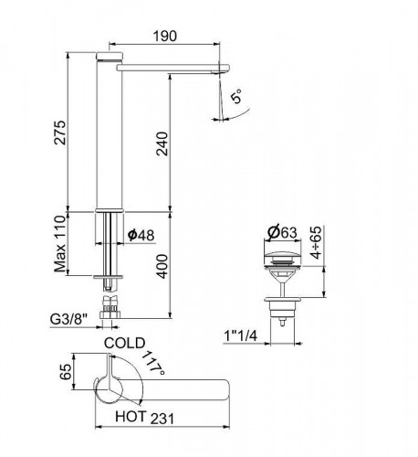 Смеситель для раковины Webert Coral CO830402015 цвет Хром