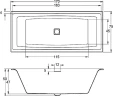 Акриловая ванна Riho Still Square 170x75 B100004005 (BR0200500K00131) LED L без гидромассажа