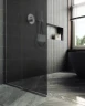 Душевая перегородка Maybah Glass MGD-694-5у 890x1950 в узком профиле Хром матовый стекло графитовое матовое