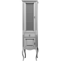 Шкаф пенал Opadiris Лаура 44 L Z0000012756 Белый матовый ручки Swarovski Хром МДФ / ЛДСП, массив дерева, стекло