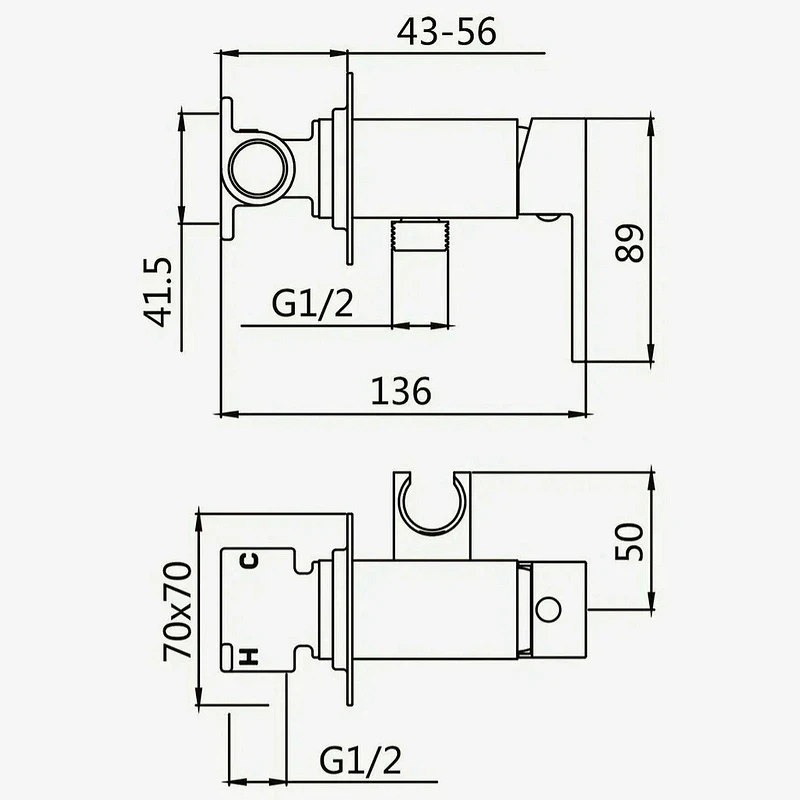 Гигиенический душ со смесителем Boch Mann Resia GR CK-P11GR BM10414 Серый матовый латунь встраиваемый