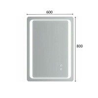 Зеркало Gappo 60 G605 с подсветкой с сенсорным выключателем, подогревом и часами стекло