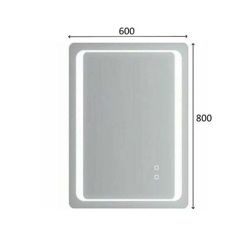 Зеркало Gappo 60 G605 с подсветкой с сенсорным выключателем, подогревом и часами стекло