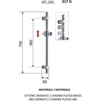 Душевая штанга Remer 317G Хром латунь на стену