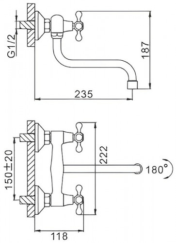 Смеситель для кухни Frap H08 F4608 Хром