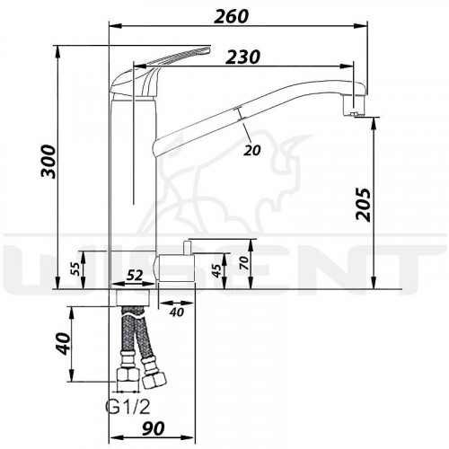 Смеситель для кухни Wisent W4298A цвет Сатин