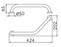 Поручень Frap F17 F1717 угловой Хром