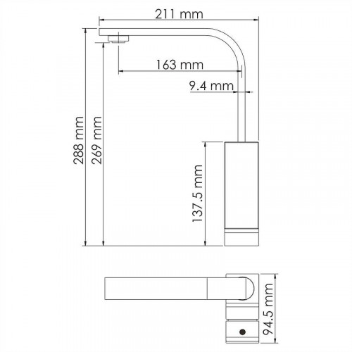 Смеситель для кухни WasserKRAFT Abens 2007 Чёрный матовый латунь