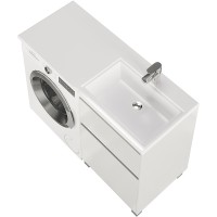 Тумба с раковиной Creto Cafor 120 R 19-W120R Белый глянец МДФ / ЛДСП