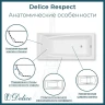 Ванна из искусственного камня Delice Respect 170х75 DLR330045-G цвет Белый глянцевый