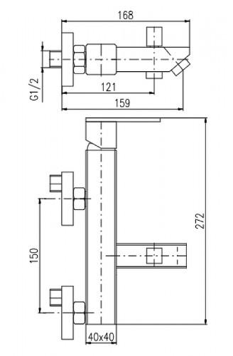 Смеситель для ванны Rav Slezak Loira LR554.5Z Золото латунь