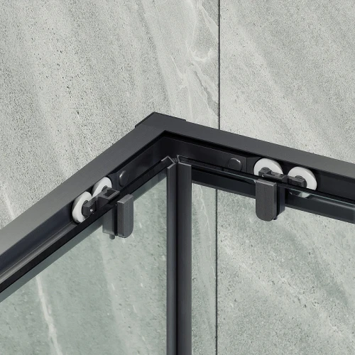 Душевой уголок Maybah Glass MGY-1324-6 1000x1000x1950 раздвижной профиль Черный стекло прозрачное