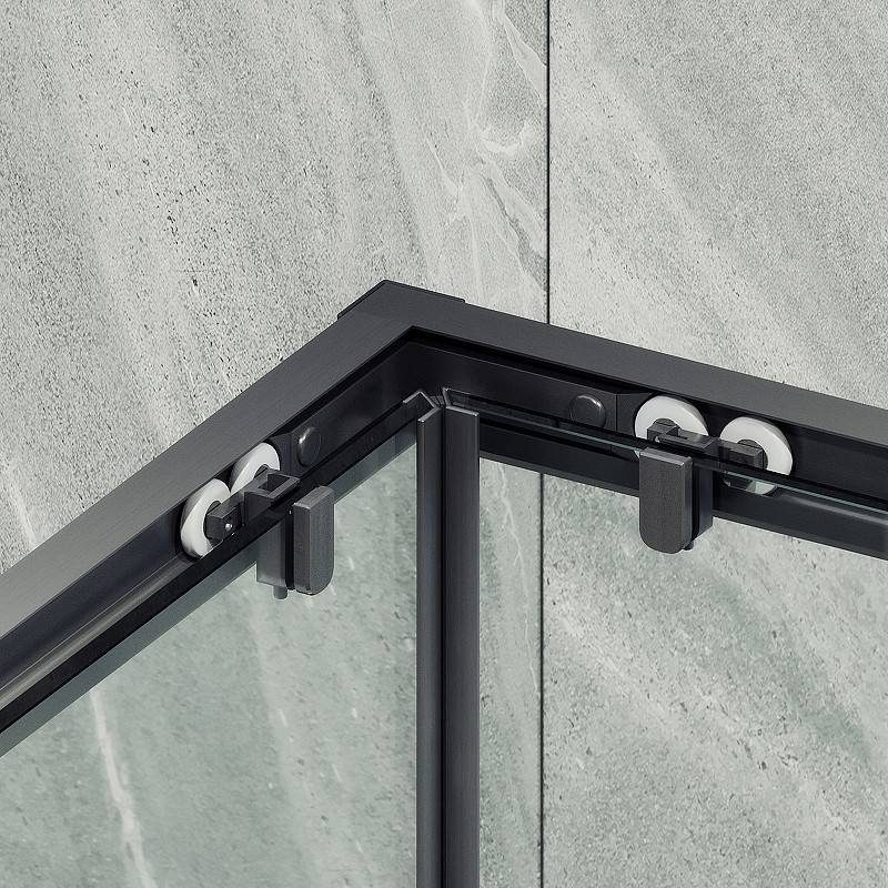 Душевой уголок Maybah Glass MGY-1324-6 1000x1000x1950 раздвижной профиль Черный стекло прозрачное
