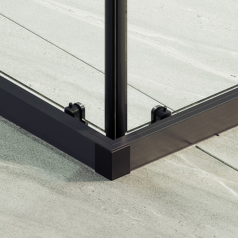 Душевой уголок Maybah Glass MGY-1324-6 1000x1000x1950 раздвижной профиль Черный стекло прозрачное
