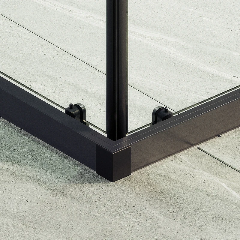 Душевой уголок Maybah Glass MGY-1324-6 1000x1000x1950 раздвижной профиль Черный стекло прозрачное
