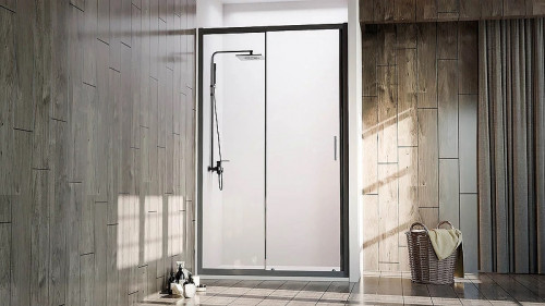 Душевая дверь Veconi Vianno VN-72B 150 VN72B-150-01-C4 профиль Черный матовый стекло прозрачное