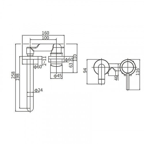 Смеситель для раковины Arrow AG4201 цвет Хром