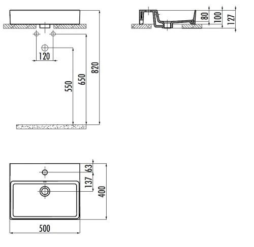 Раковина Creavit Volga VX242-00CB00E-0000 цвет Белый