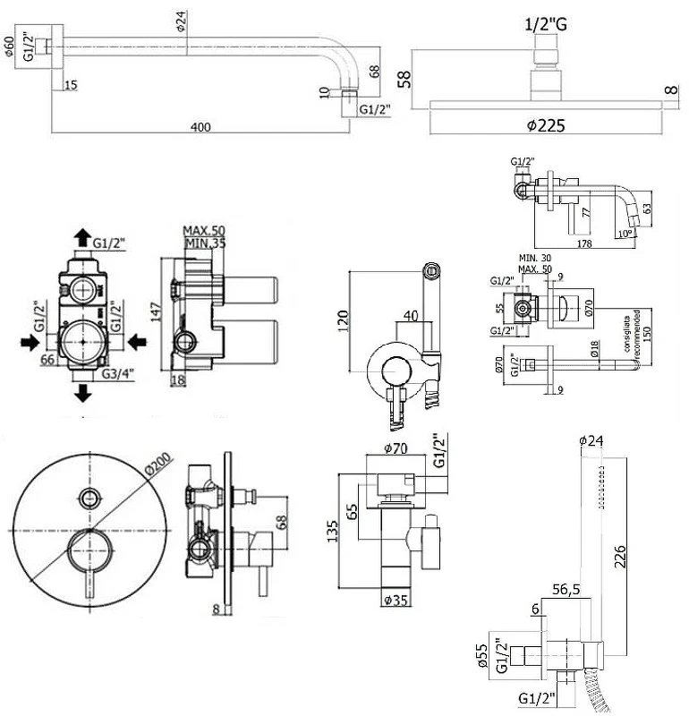 Комплект смесителей Paffoni Light KITZLIG015CR006 Хром латунь