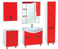 Шкаф пенал Bellezza Лагуна 35 R 4622107001030 Красный Белый МДФ / ЛДСП