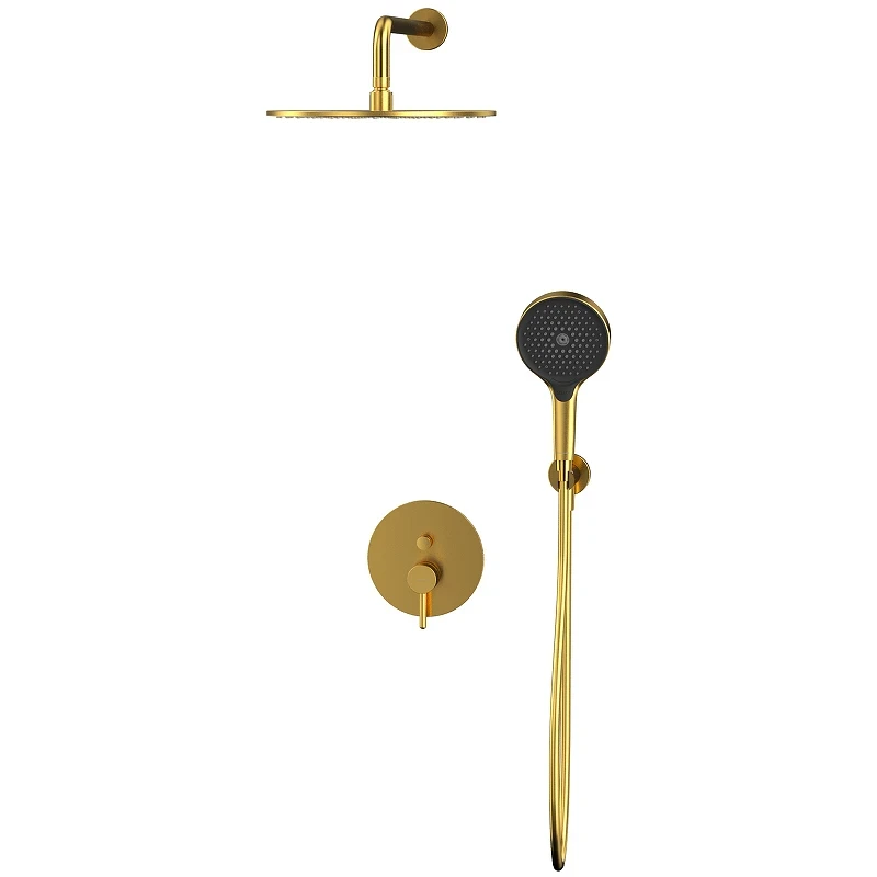 Душевая система Whitecross Y brushed gold YSET04TOPGLB Брашированное золото латунь встраиваемый