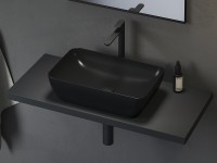 Раковина-чаша Ravak Uni Slim R 50 XJX03150000 Черная глянцевая фаянс накладная