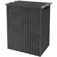 Корзина для белья WasserKRAFT Gollach WB-330-L с крышкой Серая
