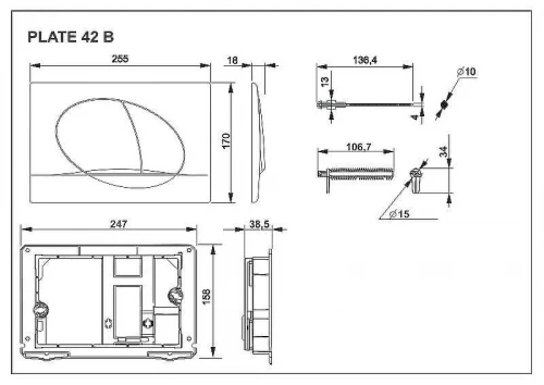 Клавиша смыва Roca Active 42B 8901140B0 Белая