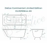 Чугунная ванна Delice Continental Limited Edition 165x70 DLR230644-AS без отверстий под ручки с антискользящим покрытием
