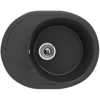 Кухонная мойка Ulgran Classic U-403-344 Ультра-черная искусственный камень (литьевой мрамор) встраиваемый