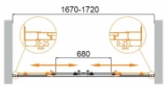 Душевая дверь Cezares Molveno 170 MOLVENO-BF-2-170-P-Cr профиль Хром стекло матовое
