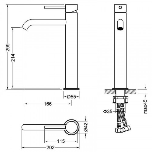 Смеситель для раковины Aquatek Европа AQ1304BGM Оружейная сталь