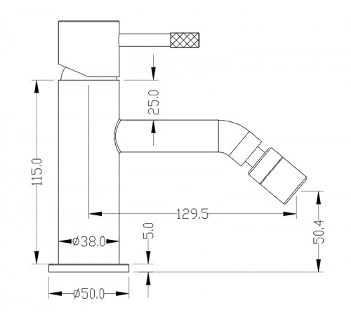 Смеситель для биде Boheme Uno 466-CB цвет Брашированная медь
