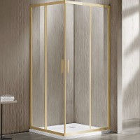 Душевой уголок Vincea Garda 100x80 VSS-1G8010CLG профиль Брашированное золото стекло прозрачное