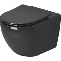 Унитаз Grossman GR-4411blackS подвесной Черный глянец с сиденьем Микролифт фаянс подвесной