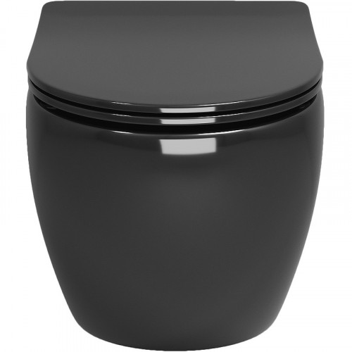 Унитаз Grossman GR-4411blackS подвесной Черный глянец с сиденьем Микролифт фаянс подвесной