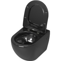 Унитаз Grossman GR-4411blackS подвесной Черный глянец с сиденьем Микролифт фаянс подвесной
