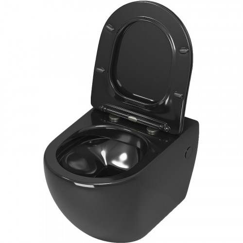 Унитаз Grossman GR-4411blackS подвесной Черный глянец с сиденьем Микролифт фаянс подвесной