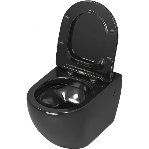 Унитаз Grossman GR-4411blackS подвесной Черный глянец с сиденьем Микролифт фаянс подвесной
