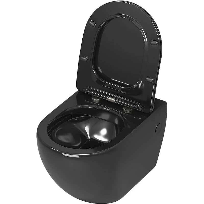Унитаз Grossman GR-4411blackS подвесной Черный глянец с сиденьем Микролифт фаянс подвесной