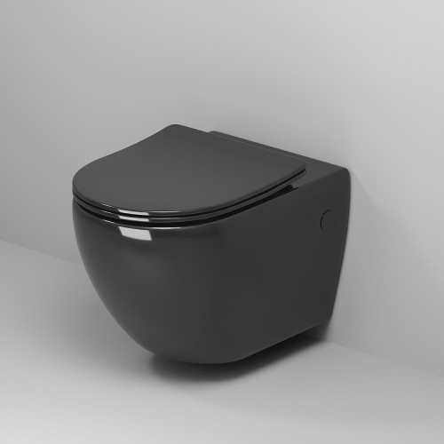 Унитаз Grossman GR-4411blackS подвесной Черный глянец с сиденьем Микролифт фаянс подвесной