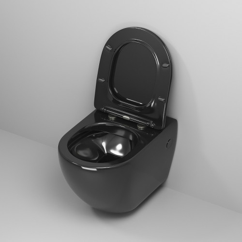 Унитаз Grossman GR-4411blackS подвесной Черный глянец с сиденьем Микролифт фаянс подвесной