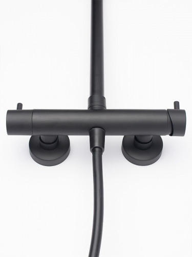 Душевая система AQUAme AQM8001MB Черная матовая латунь на стену