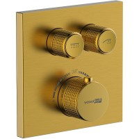 Смеситель для душа WasserKRAFT Aisch 5548 Thermo с термостатом Золото матовое латунь встраиваемый