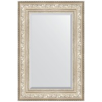Зеркало Evoform Exclusive 90х60 BY 3426 с фацетом в багетной раме - Виньетка серебро 109 мм стекло