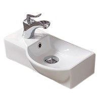 Раковина CeramaLux 40 7947AR Белая фаянс подвесная