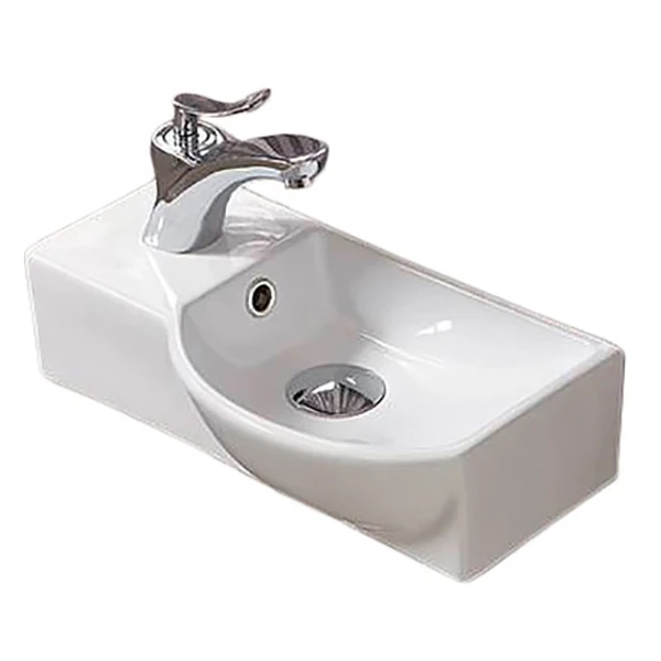 Раковина CeramaLux 40 7947AR Белая фаянс подвесная
