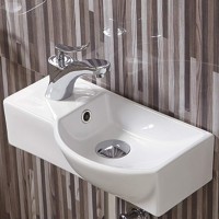 Раковина CeramaLux 40 7947AR Белая фаянс подвесная