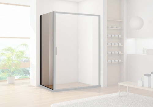 Душевая стенка Aquanet Pleasure AE60-F-90H200U-BT 90 профиль Черный стекло прозрачное