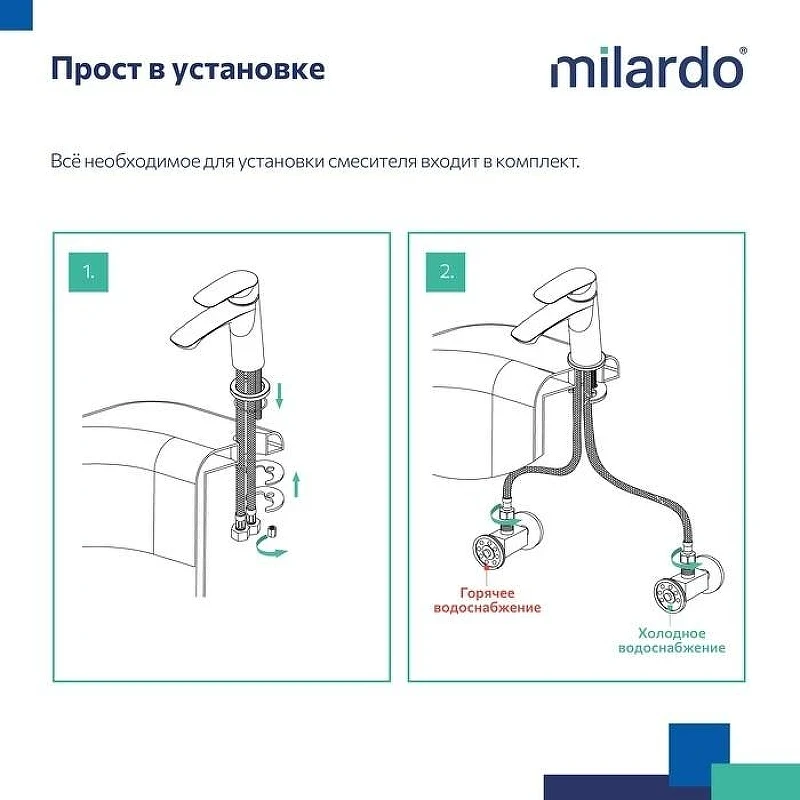Смеситель для раковины Milardo Azure AZUSB00M01 Хром